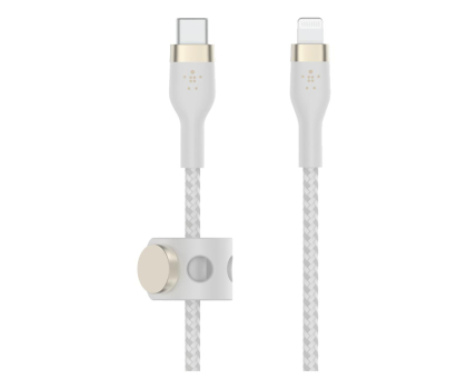 Kabel BELKIN Kabel BoostCharge USB-C/Lightning Silikonowy w oplocie 3m biały CAA011bt3MWH